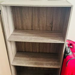 Furinno Basic 3-Tier Bookcase Storage Shelves French Oak Grey 9.3"D x 21.7"W x 39.5"H