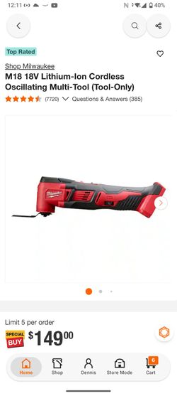 Milwaukee M18 18V Oscillating Multi-Tool *tool only*