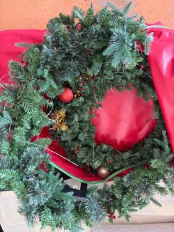 Artificial Christmas Wreath with Decorations
