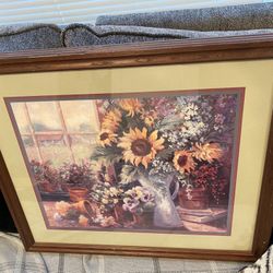HOME INTERIOR SUNFLOWER PICTURES WALL FRAME DECOR ARTIST JOAN COLE 