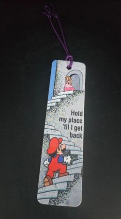 Vintage 1989 Super Mario Holographic Bookmark with Tassel