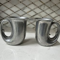 Vintage Duratale by Leonard of Italy Pewter Horn Cup Mug