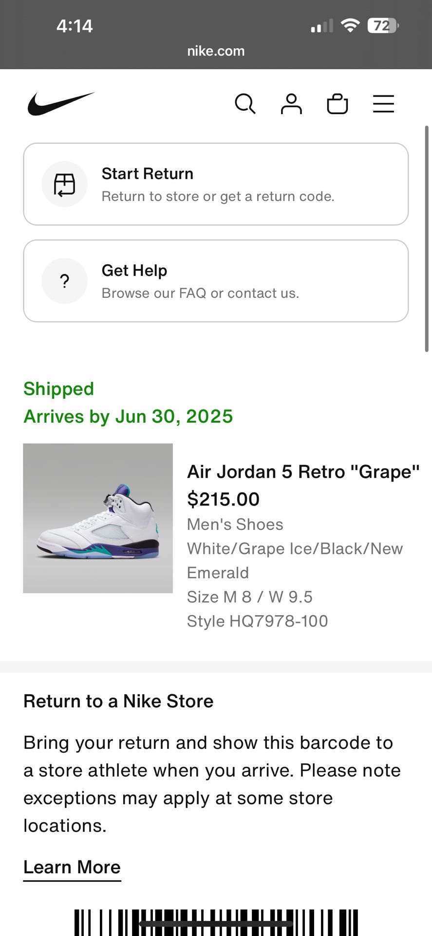 Jordan 5 Grapes