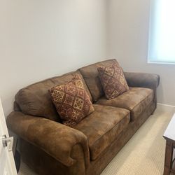 Brown Microfiber MSude Sofa 