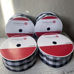 Buffalo Check Wired Ribbon - 4 Large Rolls 