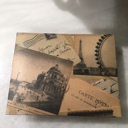 Eiffel Tower Box, (2) Ring Holders, (2) Decor Plates 