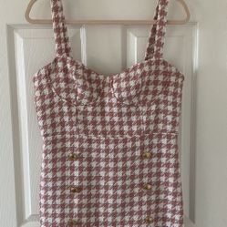 Forever 21 Tweed Pink and White Mini Dress 