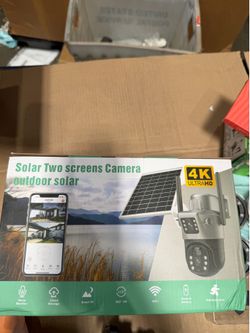Solar Panel Security Cameras Wireless Outdoor - Battery Powered Cameras for Home Security WiFi Camera Surveillance Indoor System Floodlight Night Viso