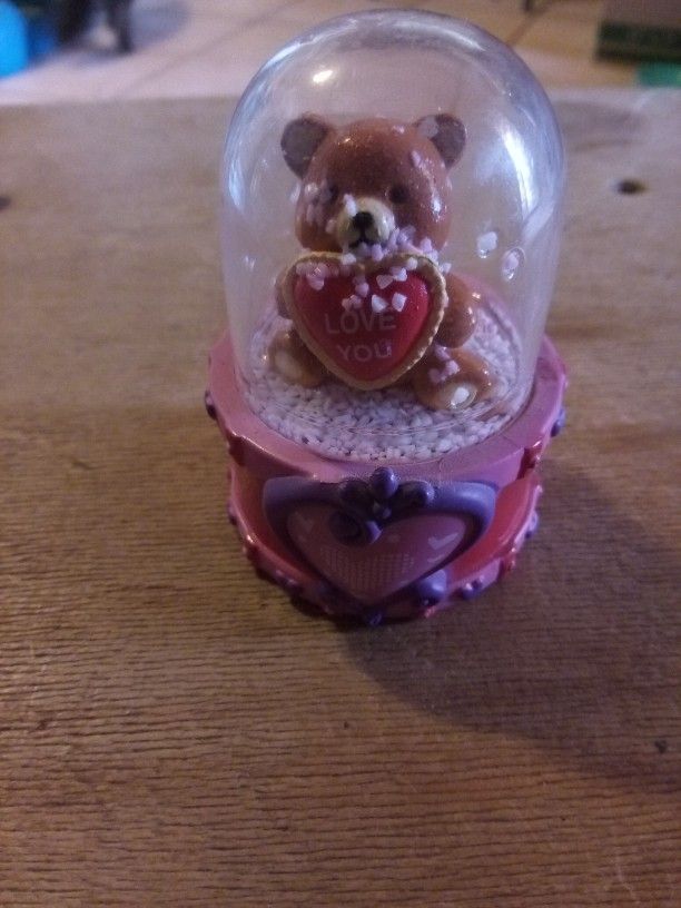 Valentines Day Bear Snow Globe