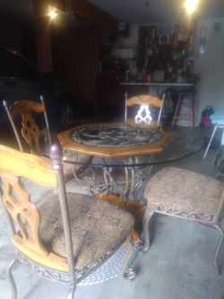 Beautiful cast iron glass table