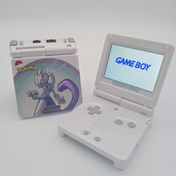 Refurbished Nintendo Gameboy Advance GBA SP Custom Pokemon Mewtwo with Charger