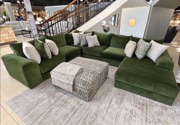 Green Velvet Sectional