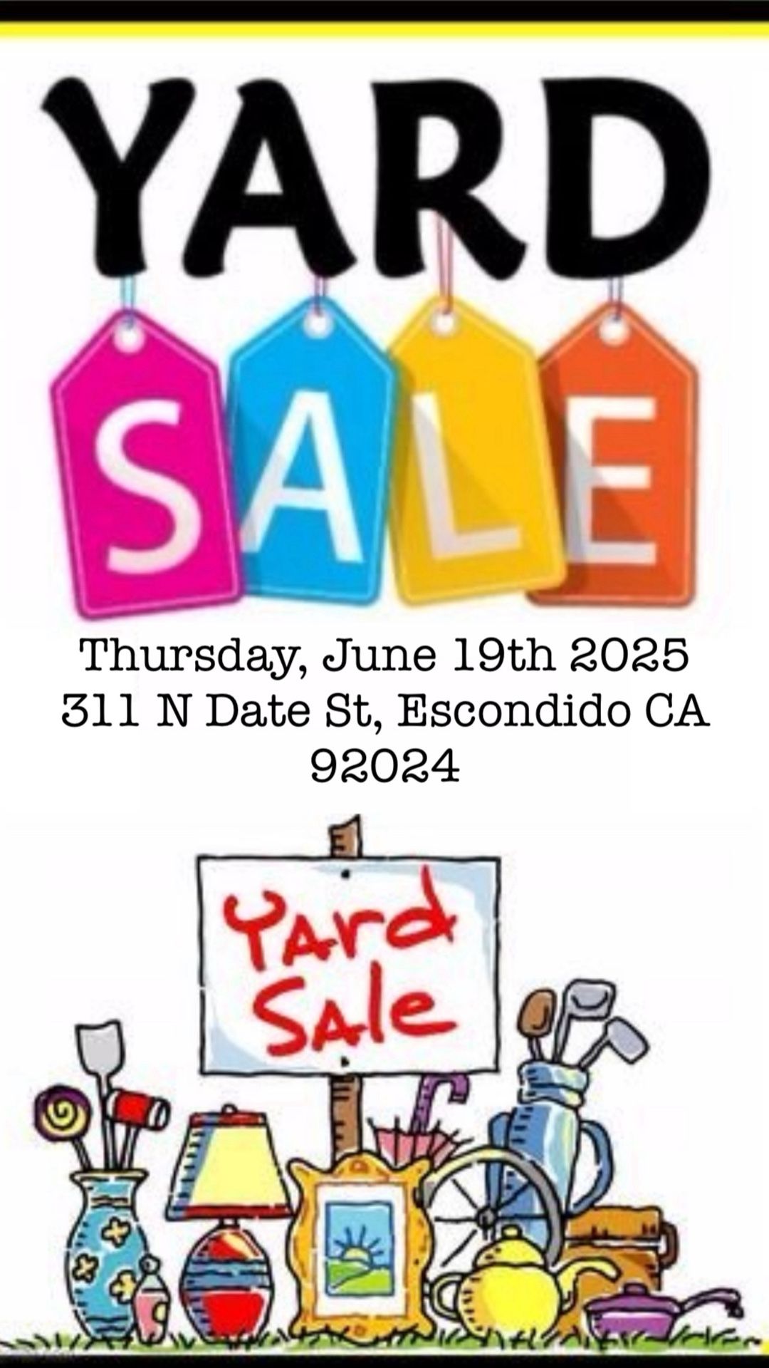ALL YOU CAN CARRY CLOTHES Yard Sale Escondido THURSDAY