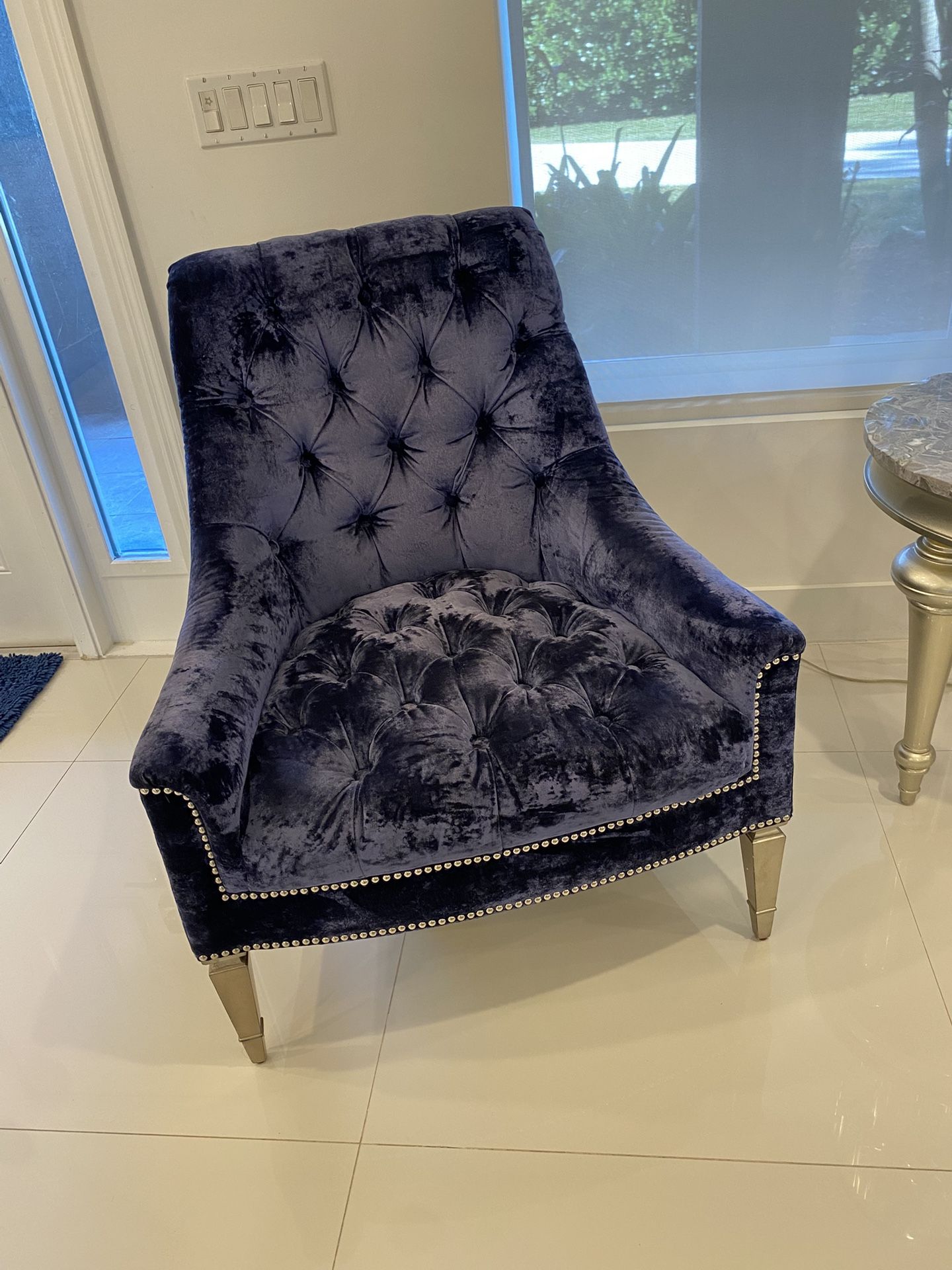 Blue Accent Chair From El Dorado - 2 @ $100 Each