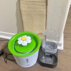 cat water fountain, scratcher Set