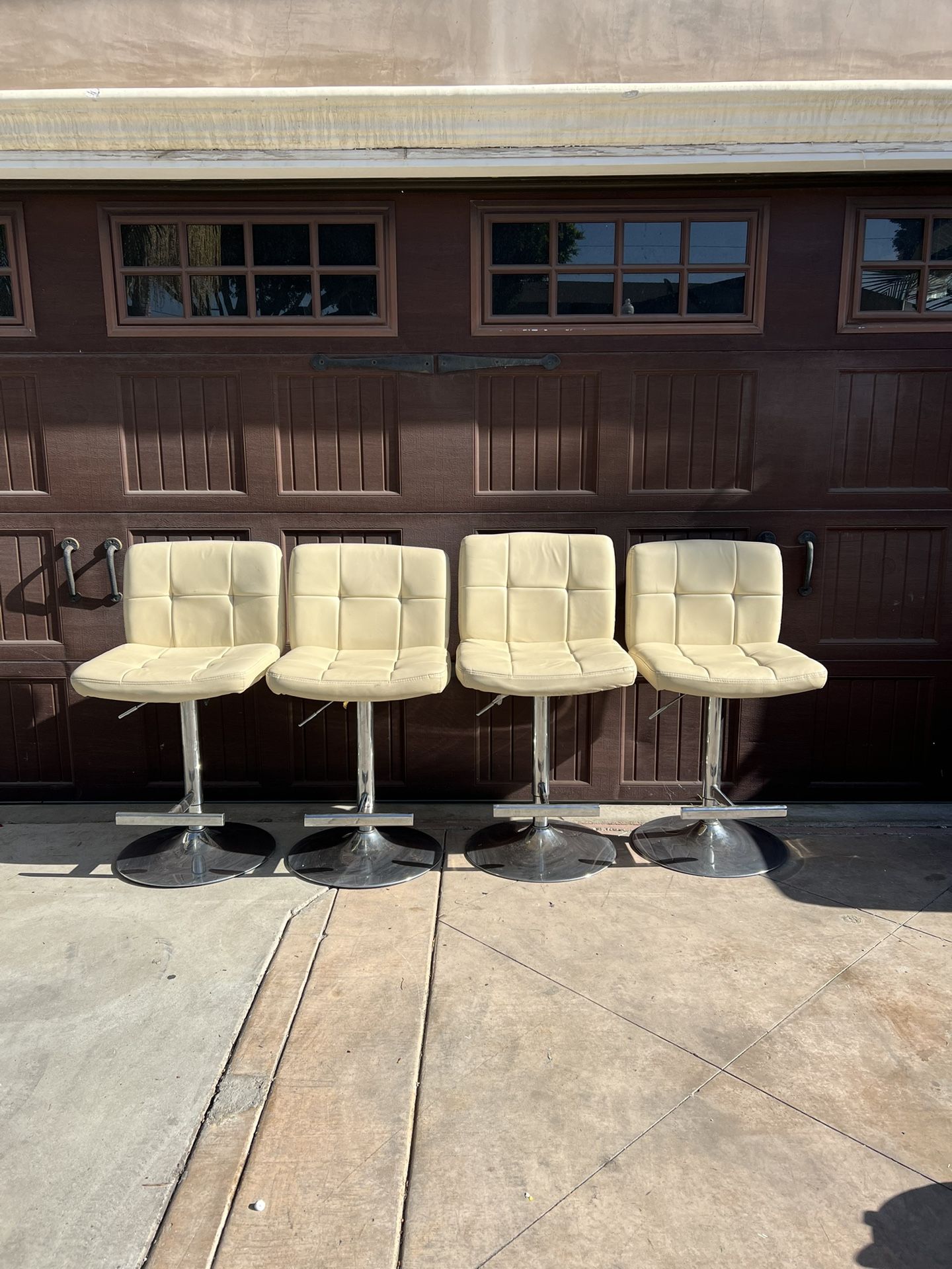 Swivel Upholstered Adjustable Height Counter Stool with Metal Frame