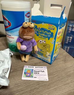 AUTHENTIC POPMART Bikini Bottom Buddies Series Plush Pendant Dazed Fish Chocolat