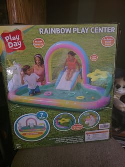 Play Day Round Inflatable Rainbow Play Center