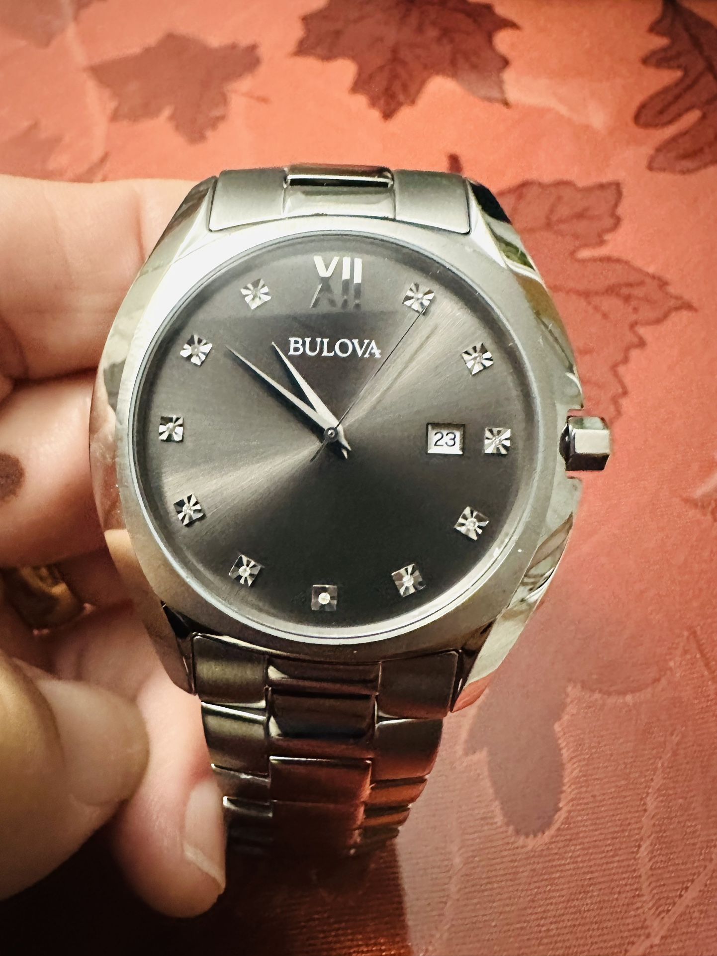 Bulova Diamond Silver Stainless Steel