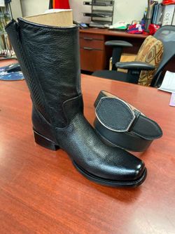 Nuevas botas vaqueras de piel Dubái con cinturón para hombre