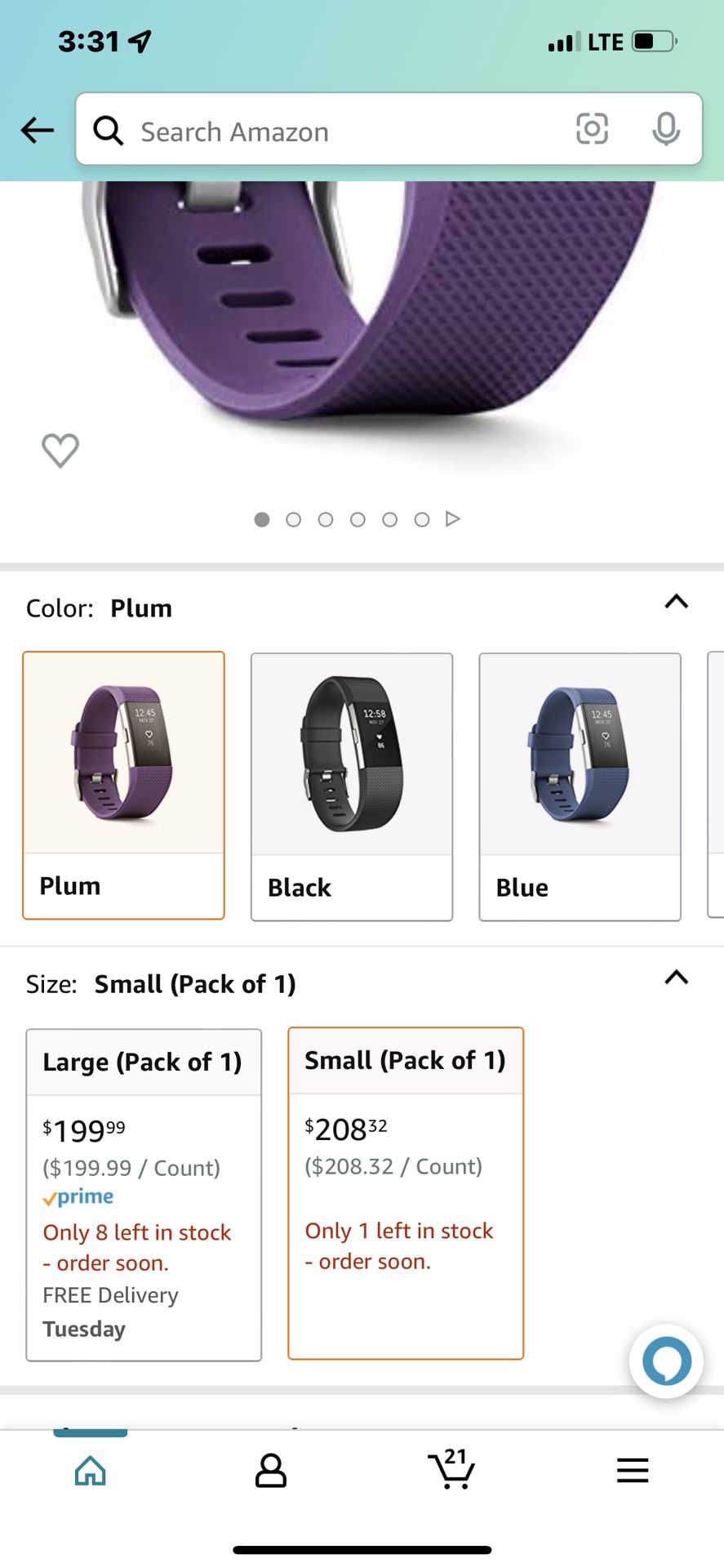 Fitbit Charge 2 Plum Purple Small