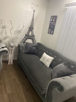 Gray Couches W/ Coffee Table & End Tables