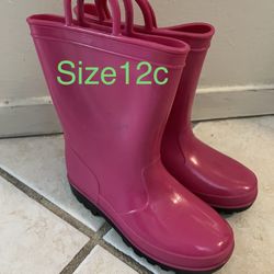 Rain Boots Pink 12c