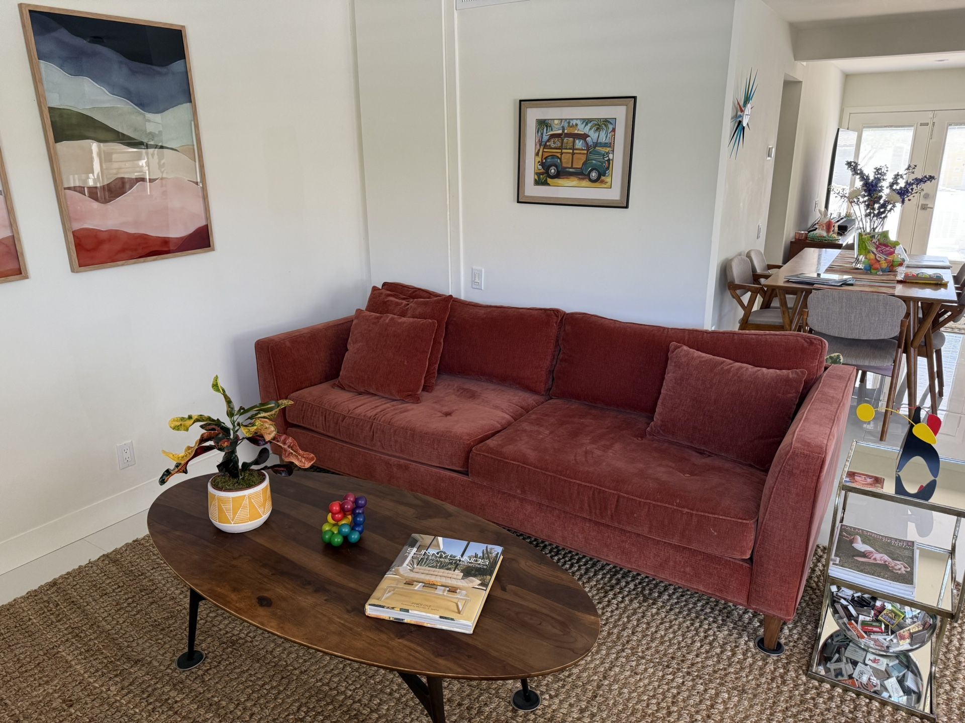 90” Paprika Scandinavian Designs Sofa- Only 1 Year Old