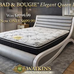 🔥 “BAD & BOUGIE” ELEGANT QUEEN BED + MATTRESS 🔥FREE DELIVERY + FREE SETUP🚚