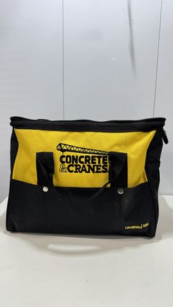 Concrete & Cranes Tool Bag Tote Black Yellow 14x8x10 3 Outer Pockets