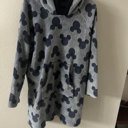 Disney's  Mickey Mouse Soft  Fleece Lounge Hoodie  Blue Women's Sz Large 