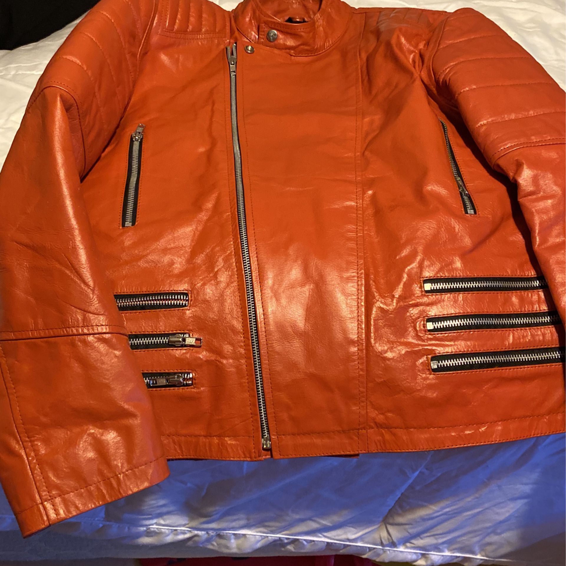 Burnt Orange Leather Jacket