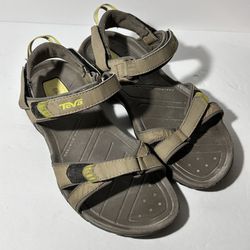 Teva light brown cushioned sandals with padded shoc pad heel F10013K womens 8