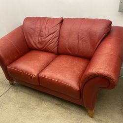 Red Leather Sofa