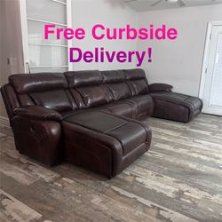 Free Curbside Delivery! Double Chaise Electric Sectional Couch