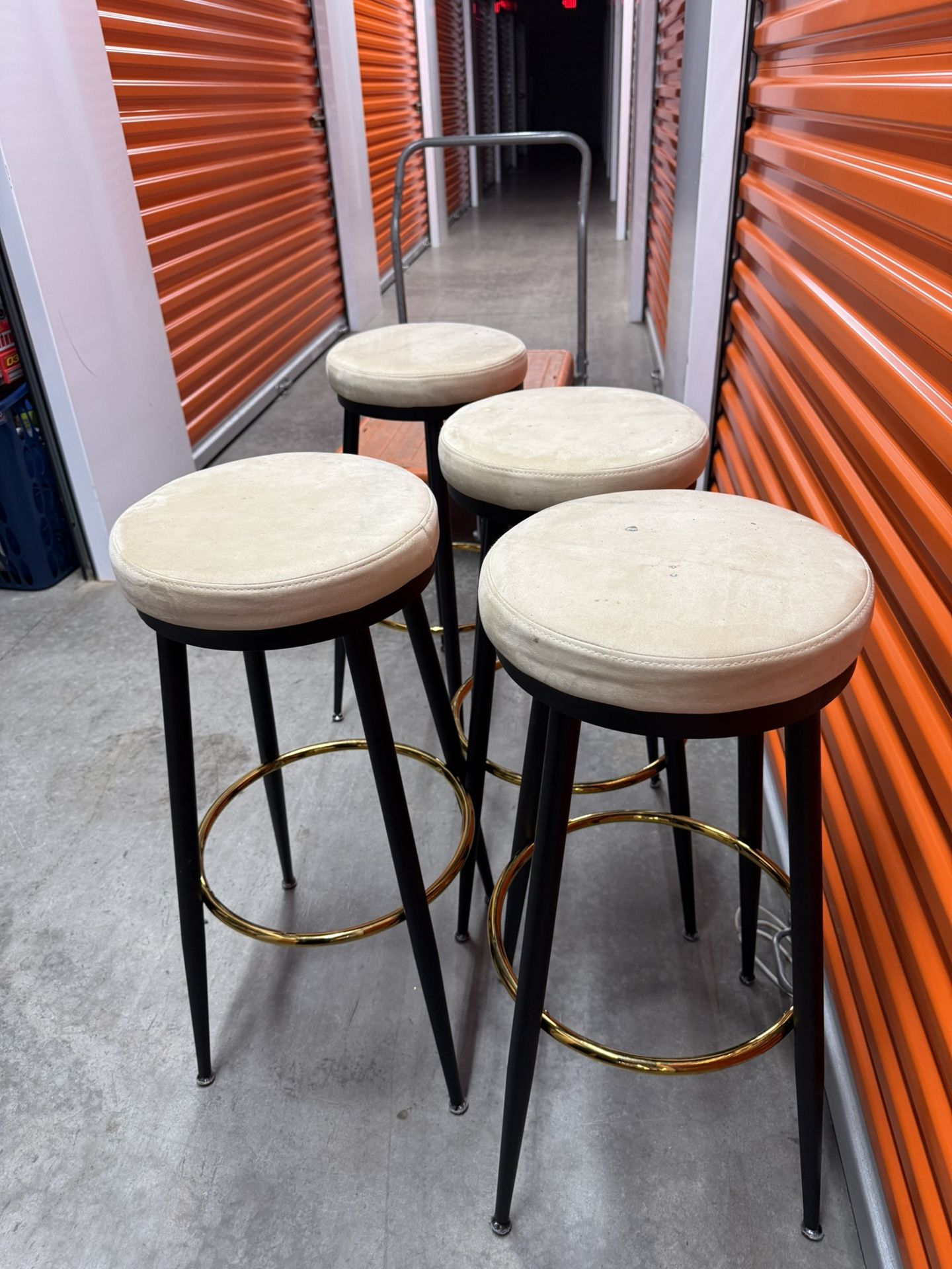 Beige/ Gold Bar Stools (Price Negotiable)