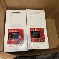 10 X 4 Inch Ceiling and Wall Registers (Covers With  Screw Holes)