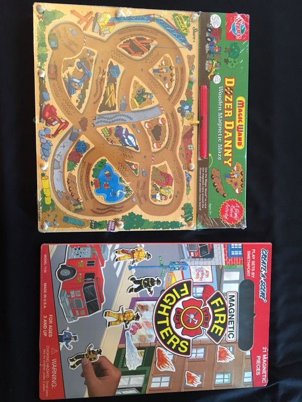 Brand New 21 Piece Magnetic Firefighter Scene & Magic Wand Dozer Danny Wooden Maze
