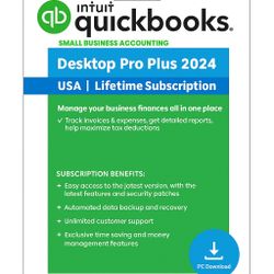Intuit Quickbooks Desctop Pro 2024 ( Not subscription), with license key (Lifetime ).