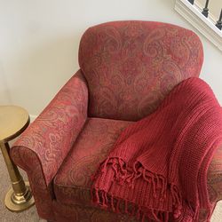 Pier One Imports Accent Chair Fabric Made In Italy Red Paisley Holiday Christmas