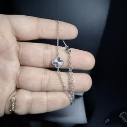 925 Silver Single Clover Bracelet or anklet