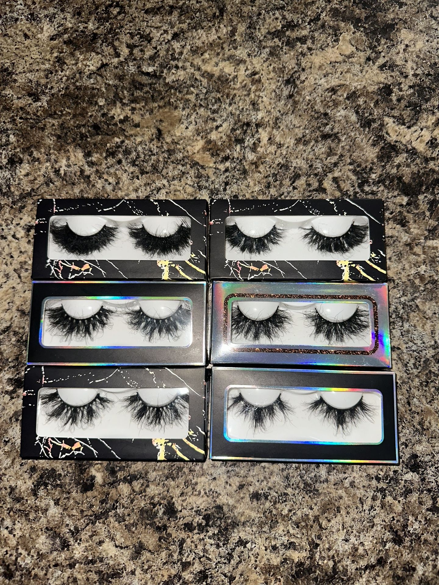 6 Pack Of 100% 25mm Mink Eyelashes