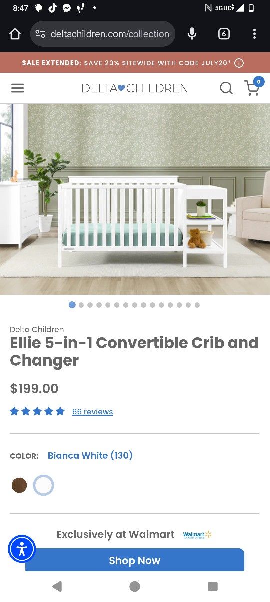 DELTA 5 IN 1 CONVERTIBLE CRIB