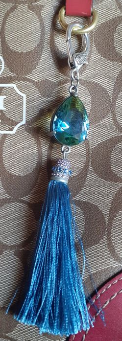 Beautiful in Blue Gem Purse Charm pendant