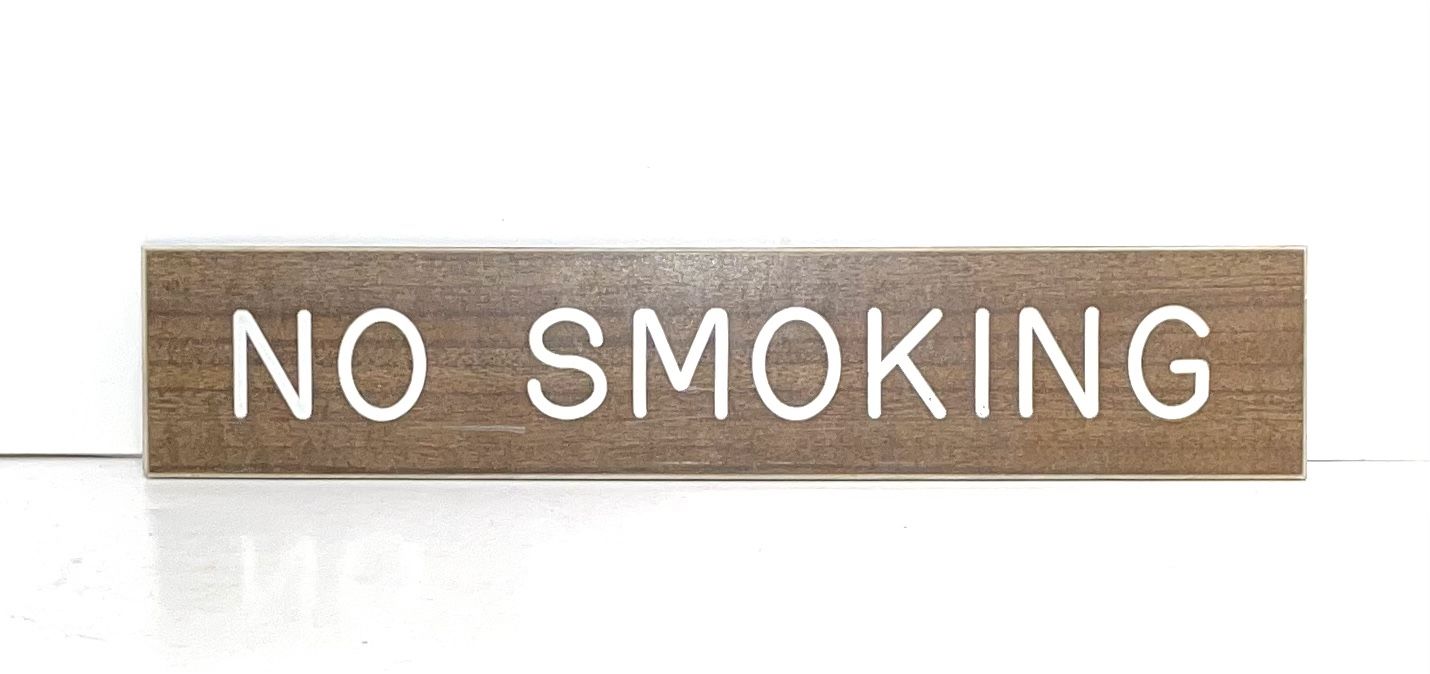Vintage “No Smoking”  Wood Style Finish wall sign 