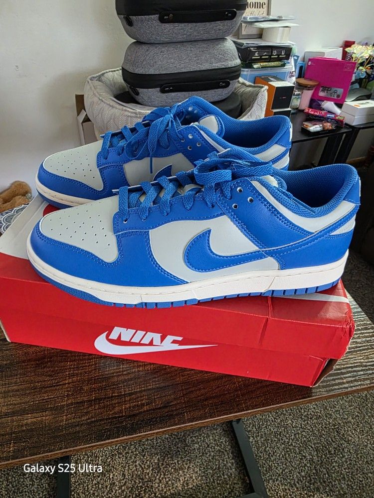Nike Dunk Low, Detroit Lions Blue/LT Silver, Size 10M