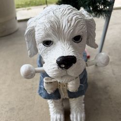 Fairly Large, Heavy, Heavy, Resin Bobble, Head Dog Statue