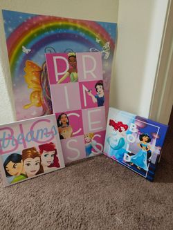 Disney Princess Wall Art Canvas Set