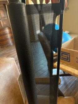 Retractable baby or dog gate black