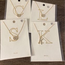Necklaces Initial Letter Gold